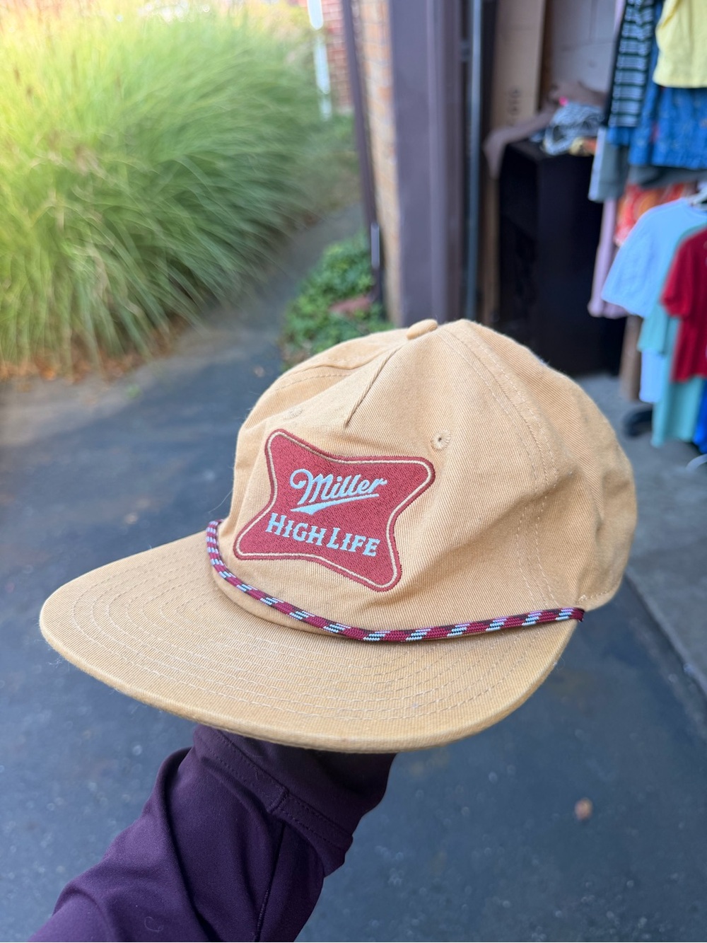 High Life Tan Rope-Trim Cap